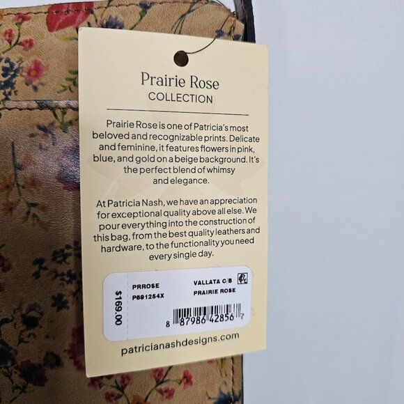 NWT PATRICIA NASH Vallata Crossbody Bag PRAIRIE ROSE TAN FLORAL Leather Nazaire - Picture 5 of 9